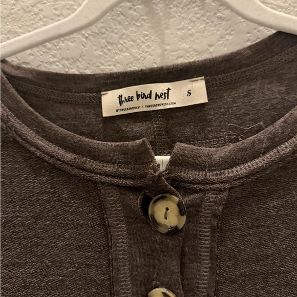 Three Bird Nest The Nest Sweet Nothings Baby Doll Dress Charcoal Brown Size S - Picture 3 of 4